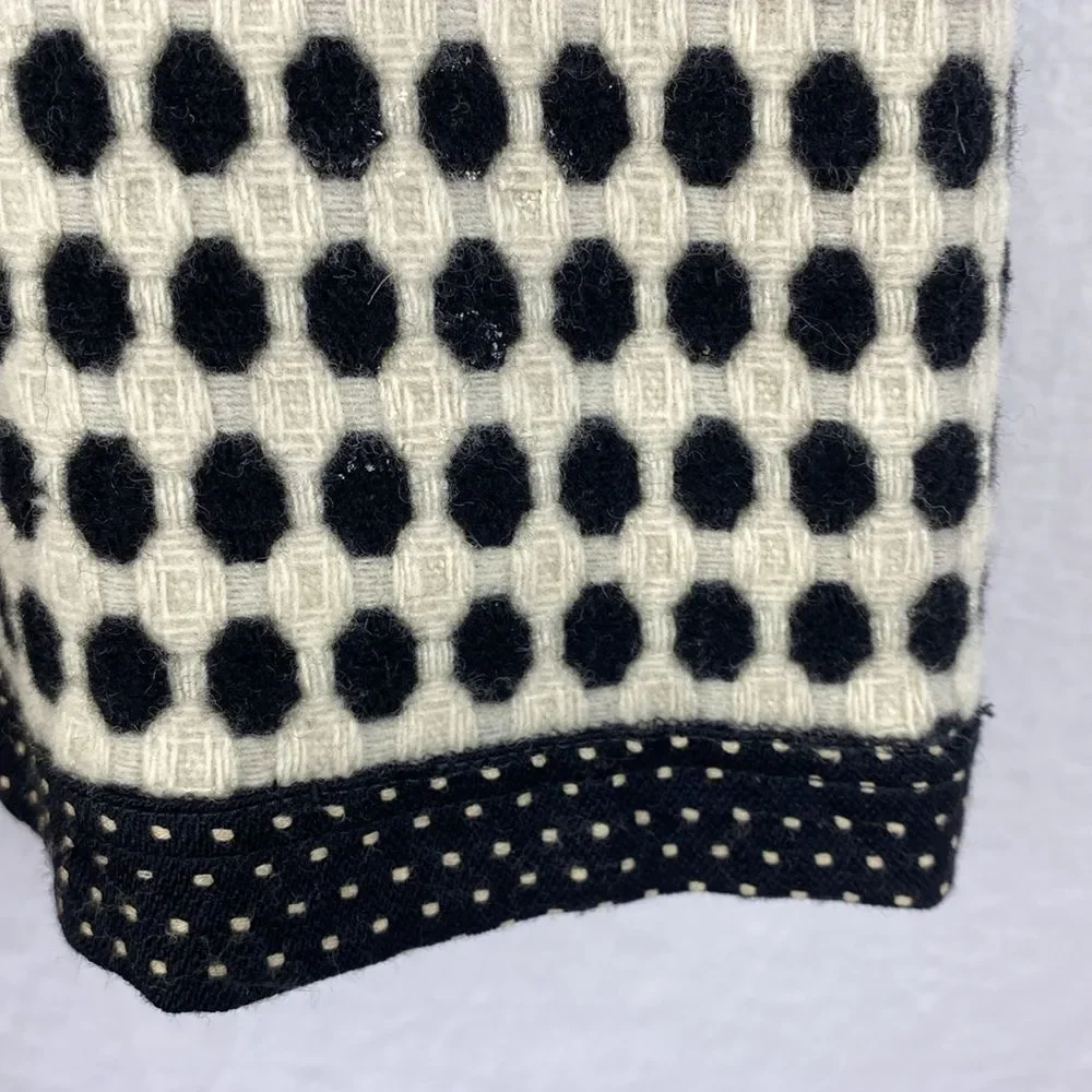 Milly NY Ivory & Black Circle Print Art Deco Woven Mini Skirt 4